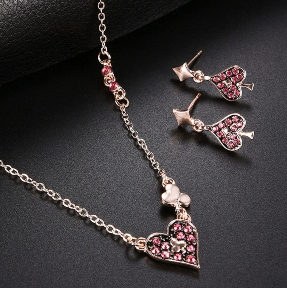 Heart Pendant Necklace & Earrings